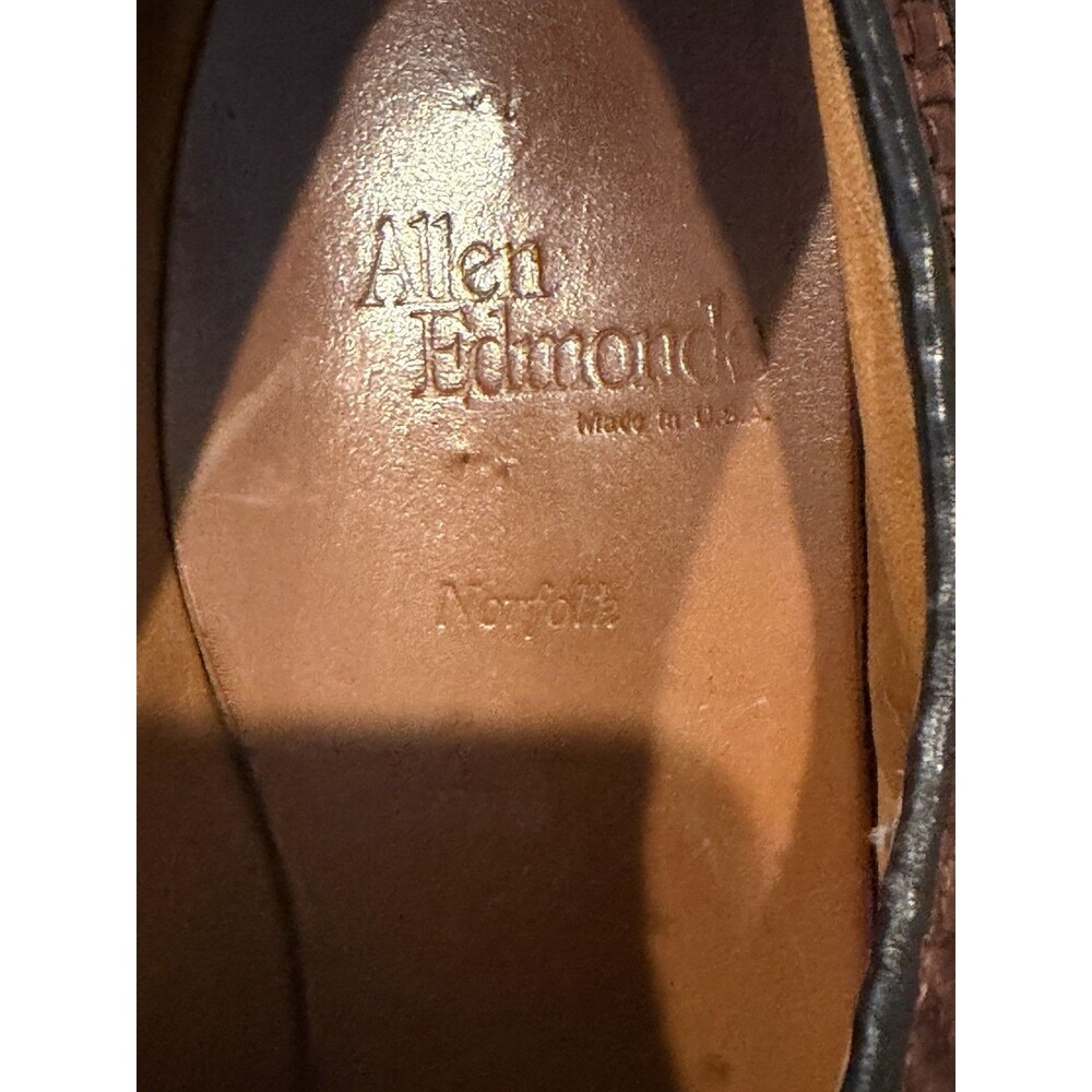 Allen Edmonds Norfolk Woven Leather Derby Oxford Dress Shoes Men’s Sz 10.5D - Picture 9 of 12